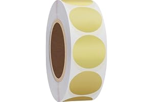 Hybsk Round Color Coding Dot Labels 1 Inch Metallic Foil Golden Stickers Adhesive Label 1,000 Per Roll (Golden)