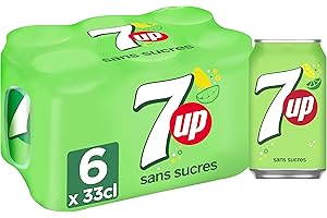 7UP Free Sans Sucres Citron & Citron Vert Canette 6 x 33 cl