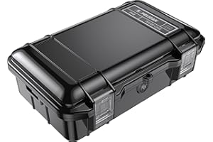 Pelican M60 Micro Case - wasserdichte Hülle (Dry Box, Feldbox) für iPhone, GoPro, Kamera, Camping, Angeln, Wandern, Kajak, Strand und mehr (Schwarz)