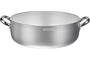 BALDASSARE AGNELLI Pentole Agnelli ALMR110632 Casseruola Cilindrica, Bassa con 2 Manici in Acciaio Inossidabile, Argento, 32 cm, 1 Pezzo