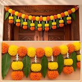 Rajasthan Kraft Artificial Marigold Bandanwar for Door, 40 Inch Decorative Flower Garland for Home Décor, Door Toran & Wall H