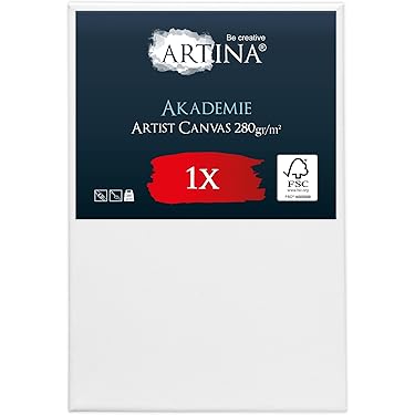 Artina Schildersdoeken 50x50 Cm 3D Premium Voorgerekte Doeken Wit Met Fsc Houten Spieraam Stabiele Voorbehandelde Canvas Schildersdoek 380g M140 791396682