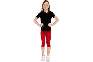 infatti Leggings ¾ en Coton pour Enfants Filles Pantalons Doux et Confortables pour Les Tout-Petits entraînement décontracté Style Court élégant vêtements de Base Tonia