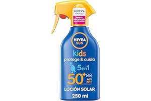 NIVEA SUN Protects & Cares for Kids - Spray FP50+ - Children's Sunscreen - High UVA/UVB Protection - Water Resistant - Deep Hydration - Easy Application - Sensitive Skin for Children - 250 ml