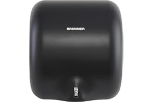 Bremmer Generic Turbo Hand Dryer | High Velocity Low Energy Eco Friendly Electric Dryer | Electric Hand Dryers for Toilets Commercial | Hand Dryer for Toilets (Black)