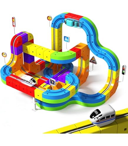 Umikk Clickrail Elektrische treinset, flexibele race track, Magic Rail