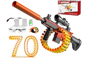 VATOS Elektrische Schaum Blaster Spielzeugpistolen, M416 Automatische Spielzeugpistole mit 70 Darts,Schießspielzeug für Kinder 6-12 jährige mit Kettenmagazin (24 Darts Clip)