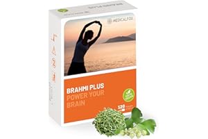 ‎MEDICALFOX Medicalfox BRAHMI Plus Concentration & Brain Capsules for Women, Pack of 120, Vegan - With Vitamin B5 Pantothenic Acid for Normal Mental Performance, with Brahmi, Ginkgo, Goji Berry & Zinc
