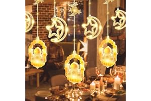 WELLCHY 3.5m Ramadan LED Guirlandes Lumineuses, Étoiles Lune LED Lampe, 8 Modes, Ramadan Guirlande Lumineuse Décoratives Noël pour Intérieur Extérieur, Jardin, Chambre à Coucher