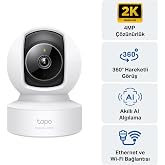 Tapo C222, 2K 4MP, Yapay Zeka Desteği, Hareket Takibi, 360&deg;, 9m Gece G&ouml;r&uuml;ş&uuml;, &Ccedil;ift Y&ouml;nl&uuml; Sesli İletişim, Bulut/Yerel Depolama,