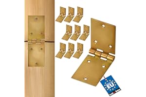 KOTARBAU® Kistenband 10 St. Scharnier Gerollte Tischband Möbelscharnier Verzinkt Gelb Torband Möbelband Türscharnier 2 Flügel Top-Qualität 150 x 50 mm