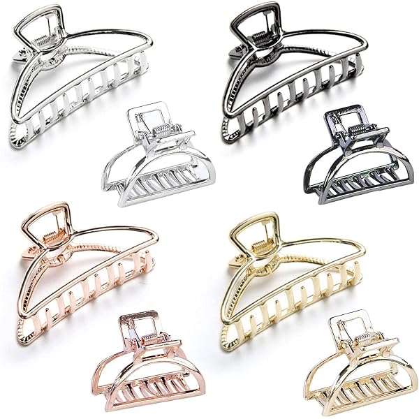 Mevnccola 4 Metall-Haarklammern Set – 4,1 Cm, In Silber, Gold, Roségold, Schwarz