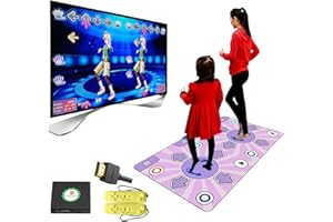 KAXIMON Tapis de danse double pour TV avec interface HDMI, tapis de danse sans fil antidérapant avec manuel en anglais (français non garanti), tapis de jeu de danse pour enfants, garçons et filles