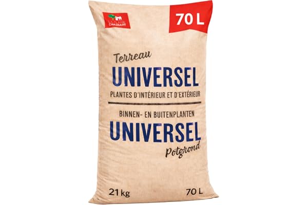 La Plaine Chassart - Terreau Universel 70L - Idéal pour Toutes Les Variétés de Plantes et Grands Espaces - Jardin, Terrasse, Grand Potager - Palmier, Plantes Grasses, Semis, Bonsai, Légumes, Cactus…