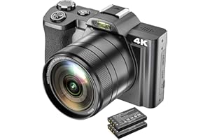 CININERY Digital Video Camera 4K Camcorder 48MP WiFi YouTube Vlogging Camera with Wide Angle Lens 16X Digital Zoom 3.5" IPS 180°Rotation Camera Recorder