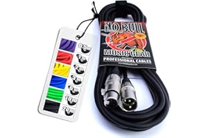 No Bull Nordell Music Gear' Premium XLR Cable (Black, 6m): Achieve a Clearer Audio Signal with a Balanced Male to Female Microphone Lead, plus Cable Tie