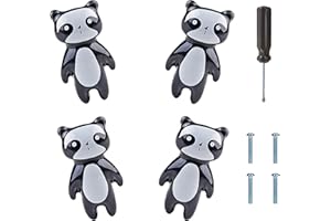 ED-Lumos 4 szt. gałki do szafek Pandas Zwierzęta design uchwyty do szuflad do domu kuchni dziecięcej sypialni
