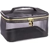 BYENS Makeup Bag Suitcase Professional Black Clear Bag Travel Set Cosmetic Suitcase Luggage Organizer