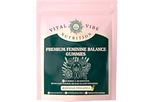 ANIANHAO Vital Vibe Premium Feminine Balance Gummies - for Women’s Health & Wellness - Immune Support - Vegan, Gluten-Free - Hawaiian Pineapple - 60 Gummies