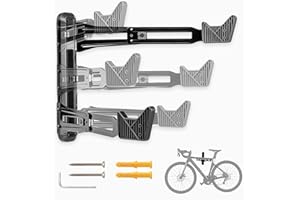 Biigdan Supporto da Parete per Bicicletta Allungabile, per Mountain Bike e Bici da Strada,Robusto Porta Bici da Muro Capacità di Carico 40kg, Appendi Bici da Muro Salvaspazio per garage e casa