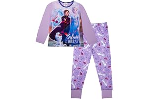 Disney - Pigiama Frozen, per bambine, motivo Anna, Elsa e Olaf di Frozen II, a maniche lunghe, età dai 3 ai 12 anni