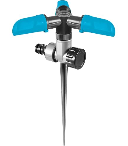 CELLFAST Irrigatori Per Prato Circolari Gartensprinkler Rasensprenger Con Flusso D'Acqua Controllabile Per Prato Fiori Piante 12 Ugelli ENERGO : Cellfast