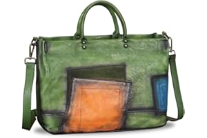 IVTG Genuine Leather Handbag for Women Vintage Handmade Top Handle Bag Crossbody Satchel Purse