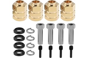 eMagTech 1 Juego de Adaptador de Extensi¨®n de Rueda de Lat¨®n Hexagonal de 15 Mm Compatible con TRX4 1/10 RC Crawler Truck Car