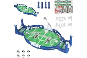 Steharlly Mini Jeu Interactif de Baby Foot 6 Balles, Jouet de Table de Football,Tables De BabyFoot,Match De Baby-Foot sur Table, Mini Baby Foot de Table Cadeau de Fête pour Enfants et Adultes (Blue)