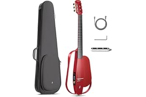 Enya NEXG 2N Chitarre Set - Chitarra Elettrica Acustica Rossa da 38 Pollici in Fibra di Carbonio Corde Classiche in Nylon Chitarra per Adulti Bambini Viaggi Casa Scuola Feste Giocando e cantando