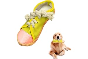 Andiker Giocattolo da masticare per cani, durevole a forma di scarpa con squeaker, per ridurre la noia e consumare energia aggiuntiva, interattivo (giallo)