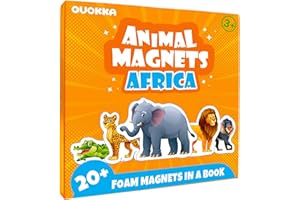 QUOKKA Magnetic Puzzle for 2 3 Year Olds - Travel Toys for Toddlers on Plane Car Ride - 20 Pcs Africa Toy Game with Extra-Long Play Book - Fun Travel Game for Kids - Gift for Boys and Girls Ages 3 4 5