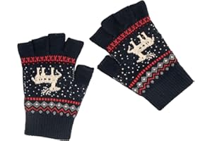 Zolunu Guanti invernali unisex a mezze dita, caldi guanti invernali senza dita, guanti elasticizzati per digitazione a maglia