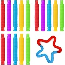 Pop Tubes Luminosi: 8 Giocattoli Sensoriali Estensibili Che Si Illuminano Al Buio, Per Bambini (Fidget Toy Colorati, 64cm Estesi)