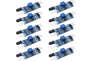 Hailege 10 st IR-infraröd barriär Avoidance Sensor modul LM393 3-Wire IR reflektiv fotoelektrisk sensor för smart bilrobot