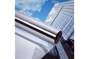 ‎CINBEE Cinbee Sonnenschutzfolie Fenster innen oder außen 120x200 cm, Selbstklebende Spiegelfolie Hitzeschutz, Reflektierende Fensterfolie Sonnenschutz, UV Schutzfolie Selbsthaftend Dachfenster, Silber