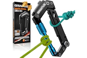GIRIAITUS Regalo Uomo Festa del Papa Idee Regalo Moschettone Portachiavi 8en1 Multitool Moschettoni Attrezzo Multifunzione con Apribottiglie Righello Sega Cacciavite Regalo Papà