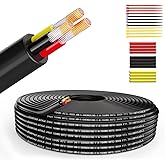 Wirelume 18AWG 3x0,75 mm² Elektrischer Draht 3 Adrig Kabel 5V/12V/24V verseilt PVC Stromkabel 100FT/30.48M verzinntes Nieders