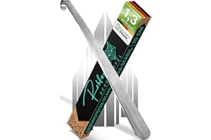 ‎ROBFOX Robfox 70cm Schuhlöffel I extra stabiler Schuhanzieher aus gebürstetem Stahl I lange Schuhanziehhilfe I Rückenschonender Schuh Löffel in Premium Qualität (Silber)