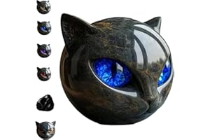 Genérico Escultura De Piedra De Gato Negro De Lujo: Elegante Decoración para El Hogar Y Obra De Arte Lista para Regalar, Escultura De Gato De Obsidiana Negra, Regalos De Gato Negro (1 Unidad - Azul)