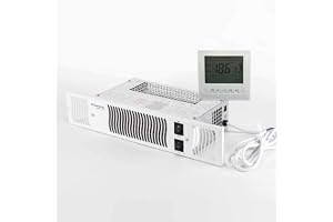 Bidex Diamond 1,9 kw elektrisk sockelvärmare för kök med rumstermostat och timer – vitt galler
