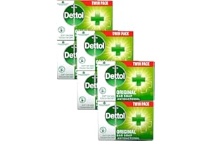 Dettol Soap Original Antibacterial Bar - 3 Twin Pack, 6 x 100g Antibacterial Hand & Body Soap Bar – Disinfects and Kills 99.99% of Germs, Ideal for Handwashing and Cleansing