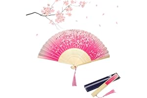 HEAWAA Damski składany wachlarz, składany wachlarz bambusa w chińskim stylu vintage do dekoracji na urodziny, wesele, przyjęcie prezent