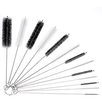 2 pz Spazzola per la pulizia di Bottiglia, Manico Scovolino Bottiglia, Tubo Spazzola Pulizia, Spazzole in Silicone per Lavare barattoli in Vetro, Bottiglie Sport, Tubi, becchi