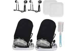 Deefongo Sprossen Keimglas, 2er Sprouting jar Glas mit 2er Filtergitter Abdeckungen aus Edelstahl, Ständer und Einmachbürste, Sprossenglas Keimglas Set für Sprossen Zucht, Keimschale, Microgreens