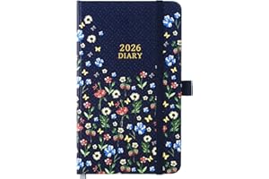 KAMAKING 2026 diary - A6 diary 2026 from January to December 2026, Pocket diary Week to View with Monthly Tabs, Elastic Closure & Back Pocket - Blue