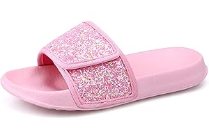 IONOKO Filles Pantoufles de Plage Doux Sandales de glitter Pantoufles Antidérapant pour EnfantsBain Piscine d'été Pantoufles