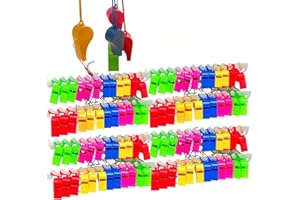 HJYDGJ Pfeife aus Kunststoff, 100 Stück Sportpfeife, eine bunte Pfeife, Sporting Pfeife für Schiedsrichter, Pfeife mit Kordel, bunte Kunststoffpfeife, Kinderpfeife