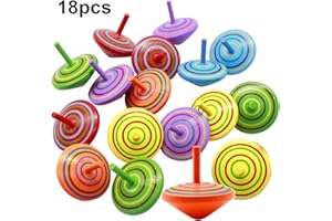 NATUCE 18 szt. kolorowy drewniany bączek, bezpieczna nietoksyczna drewniana zabawka kreatywna ręcznie wykonana gładka powierzchnia drewniana zabawka do przedszkola zabawny prezent dla dzieci dzieci,