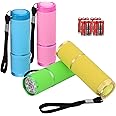 TISHOW 4 Pack Small Torch,Super Torches LED Bright with 9 LEDs,Keyring Battery Powered,Colorful Glow in Dark Torch,for Adult Camping Hiking Outdoor Party-Lightweight,Batteries Included, Multicolor